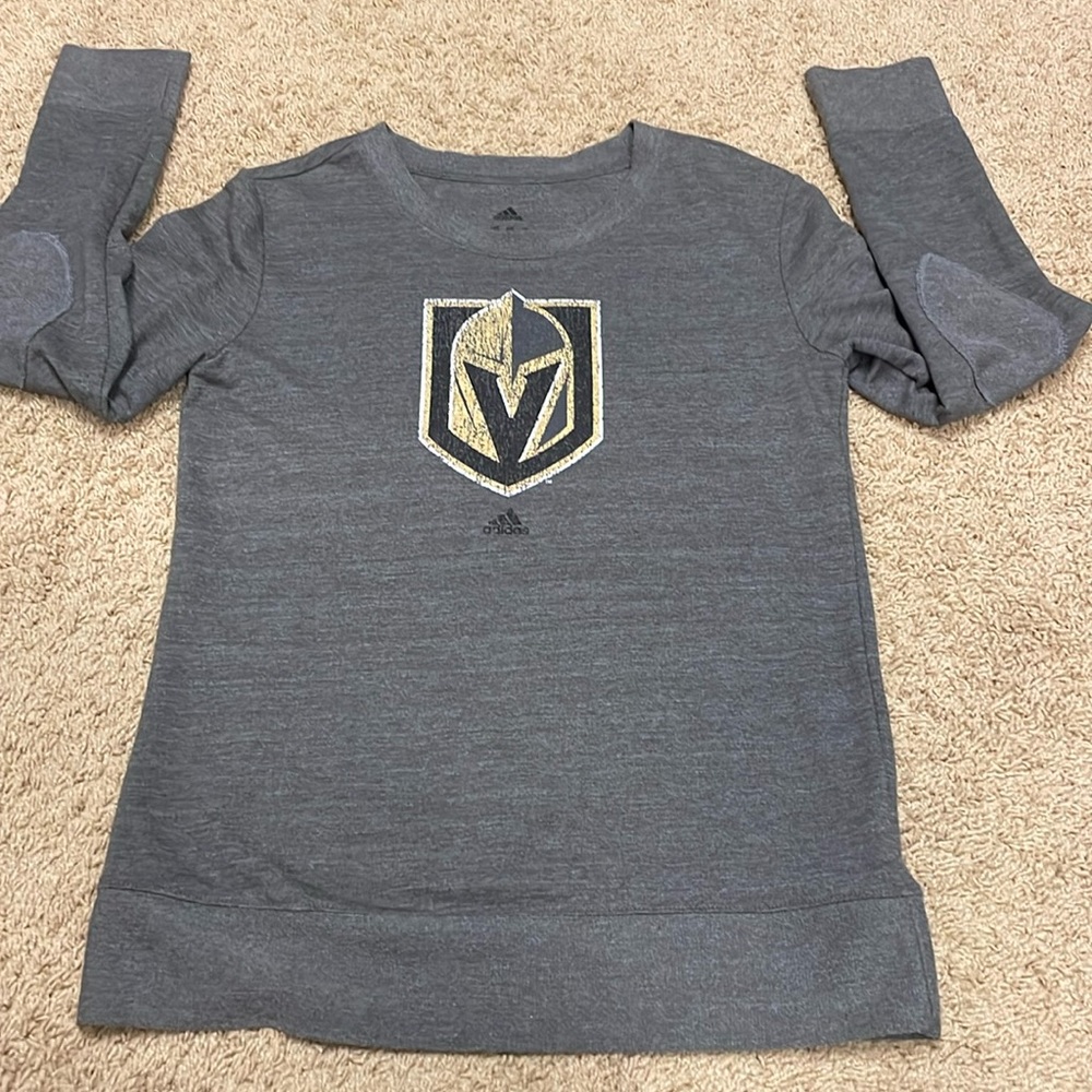 Adidas Gray Sweatshirt Golden Knights Logo Athletic Pullover